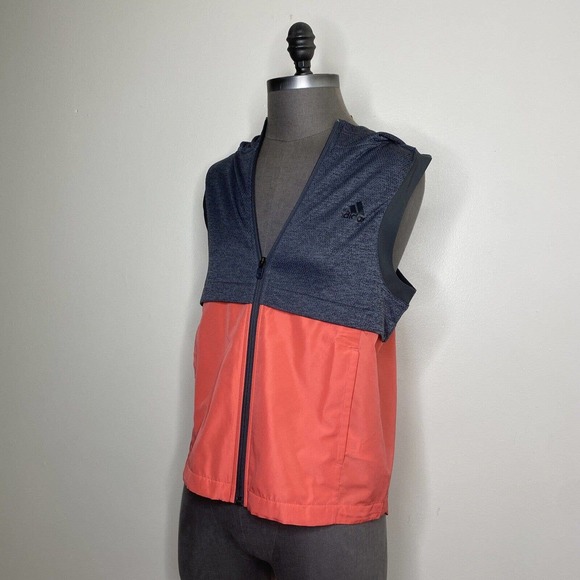 Adidas Womens Black Climaproof Wind Vest Zip Up Golf Running Hiking Small - Picture 3 of 9